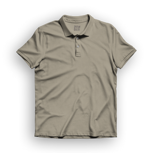 Basic Men's Polo T-Shirt - Sand Brown