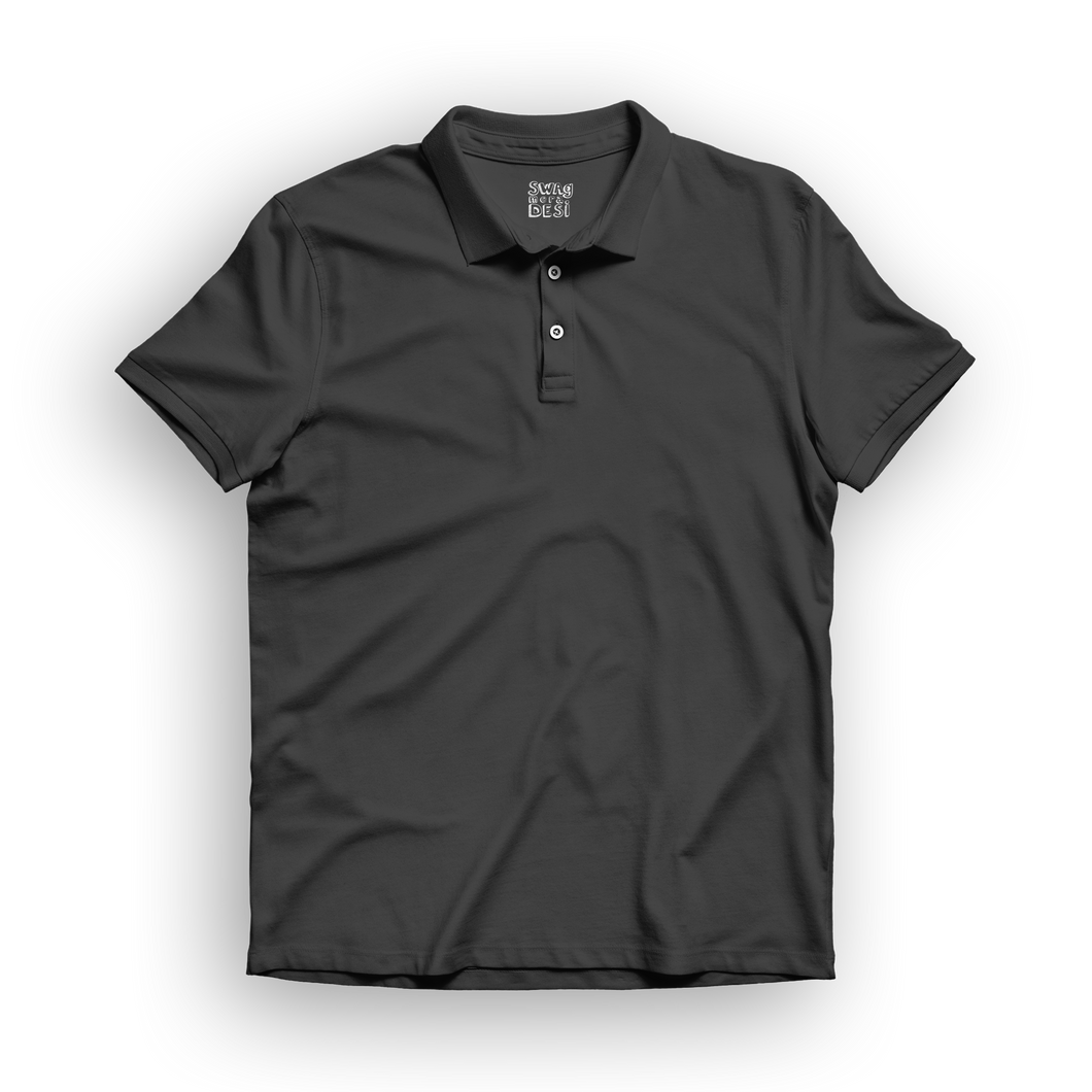 Basic Men's Polo T-Shirt - Black