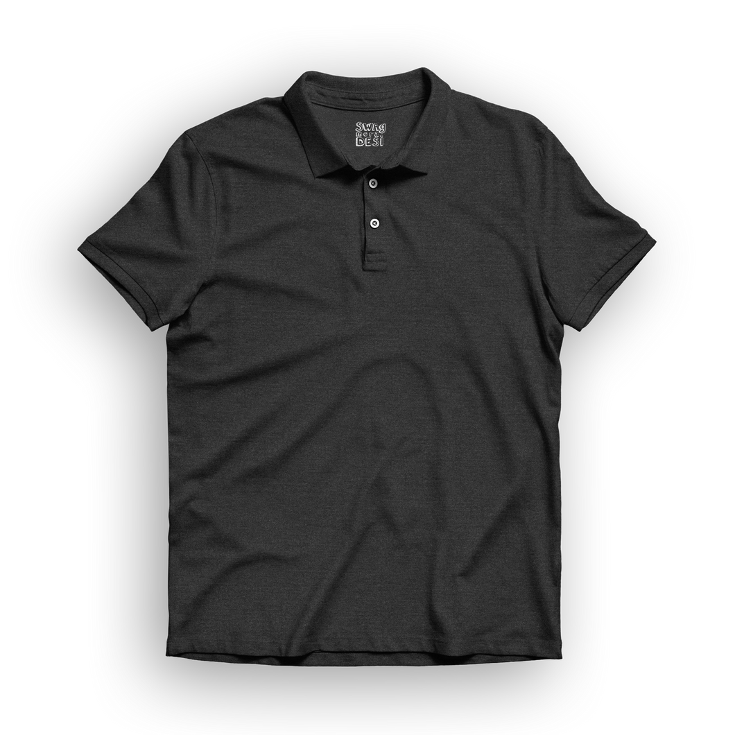 Basic Men's Polo T-Shirt - Charcoal Grey