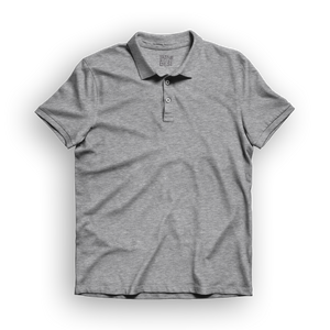 Basic Men's Polo T-Shirt - Grey Melange