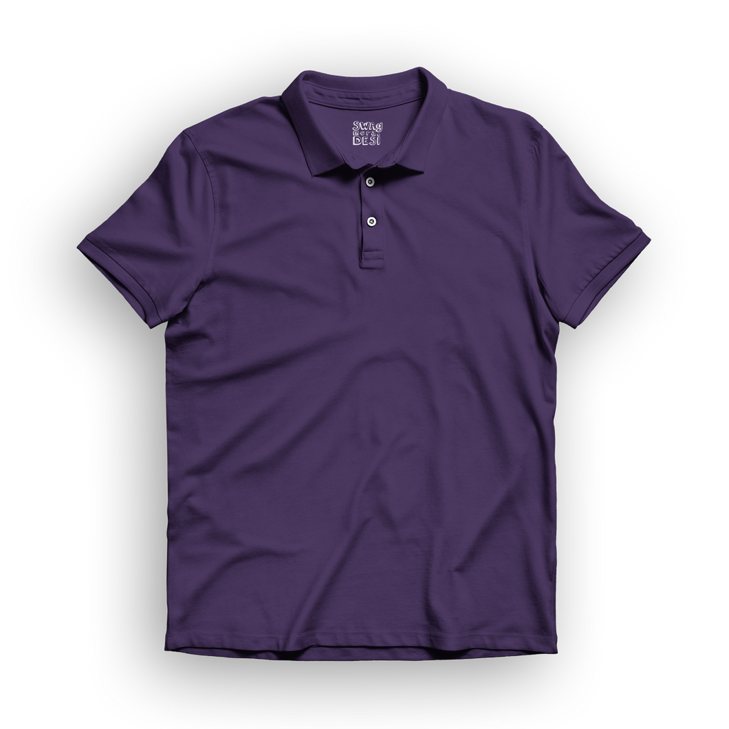 Basic Men's Polo T-Shirt - Purple