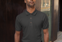 Load image into Gallery viewer, basic men&#39;s polo t-shirt - charcoal grey
