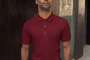 basic men's polo t-shirt - maroon