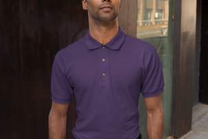 basic men's polo t-shirt - purple