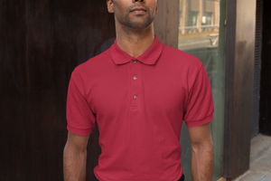 basic men's polo t-shirt - red