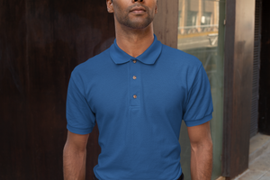 basic men's polo t-shirt - royal blue