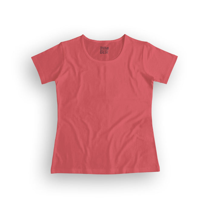 basic women's t-shirt - coral pink
