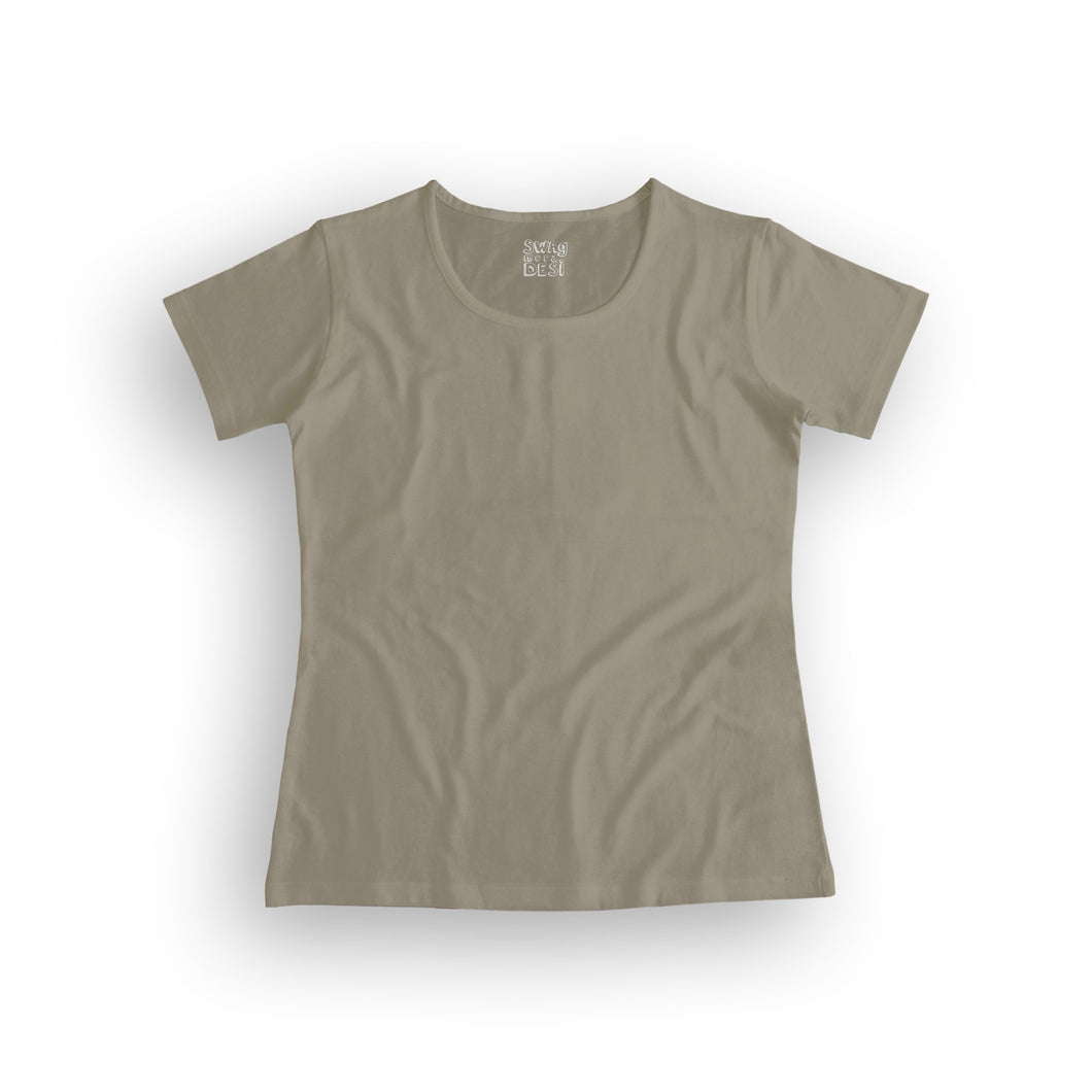 basic women's t-shirt - sand brown