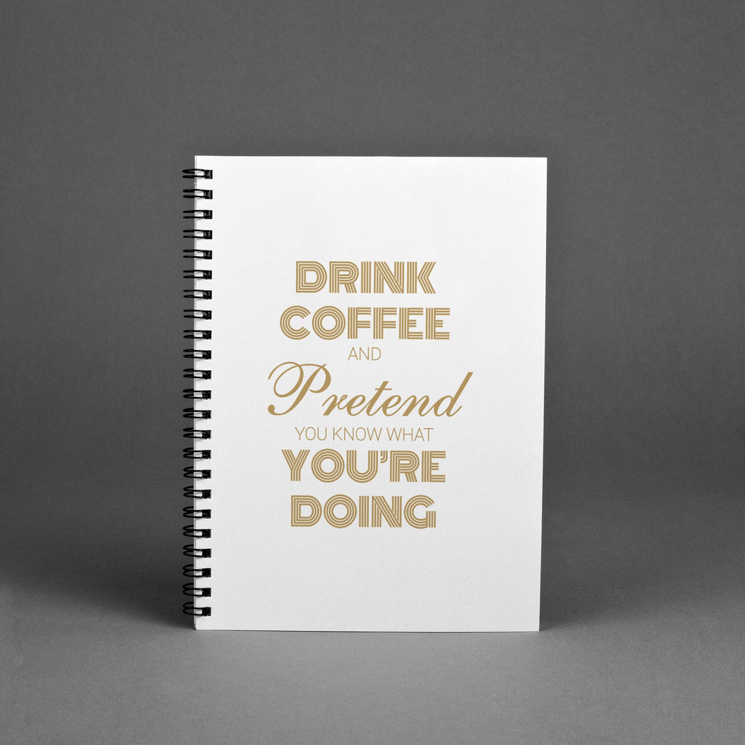 drink coffee notebook