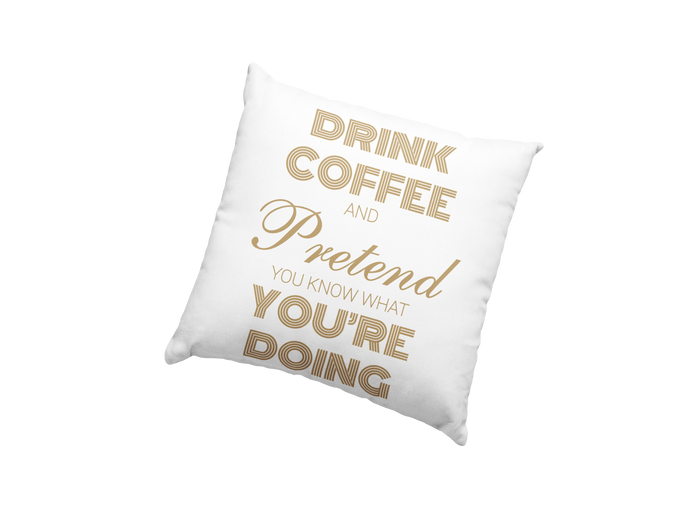 drink coffee square cushion