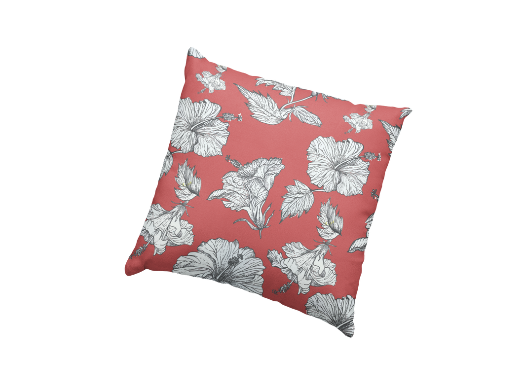 hibiscus square cushion